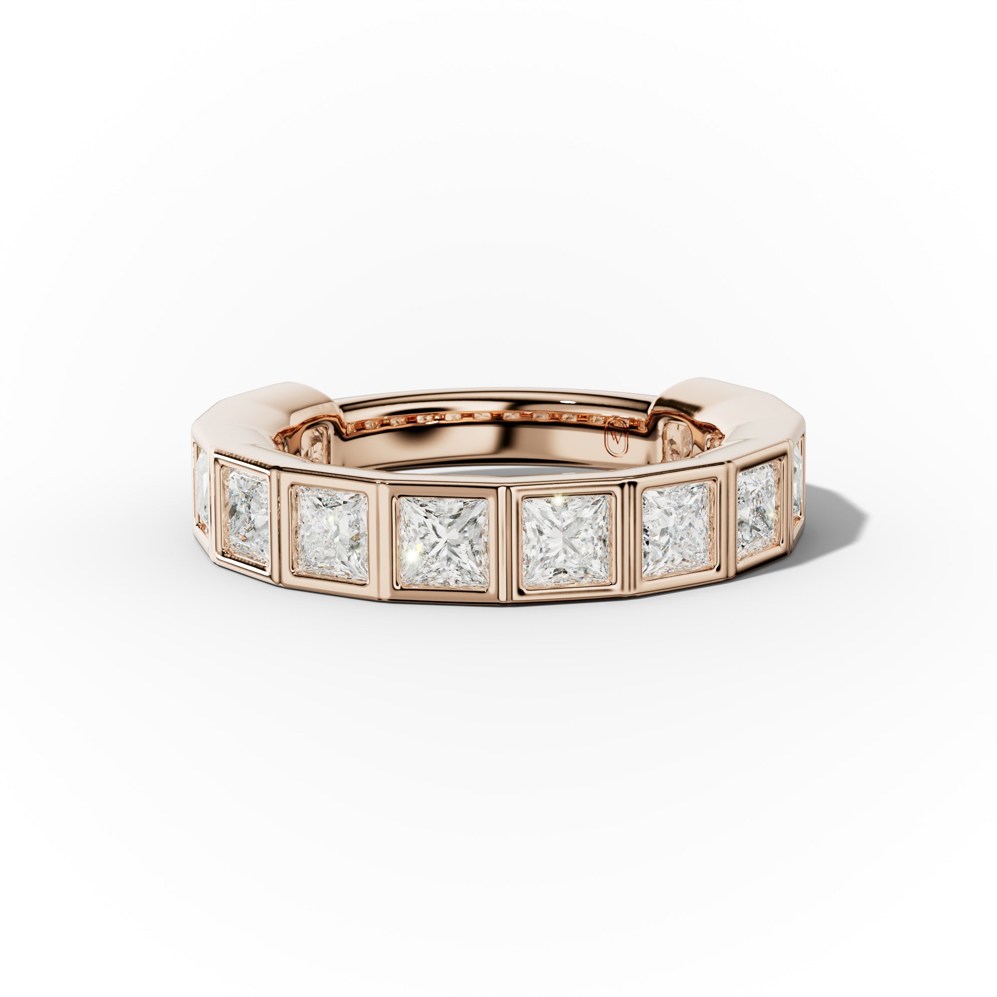 3.0 Carat Bezel Set Princess Cut Diamond Anniversary Band
